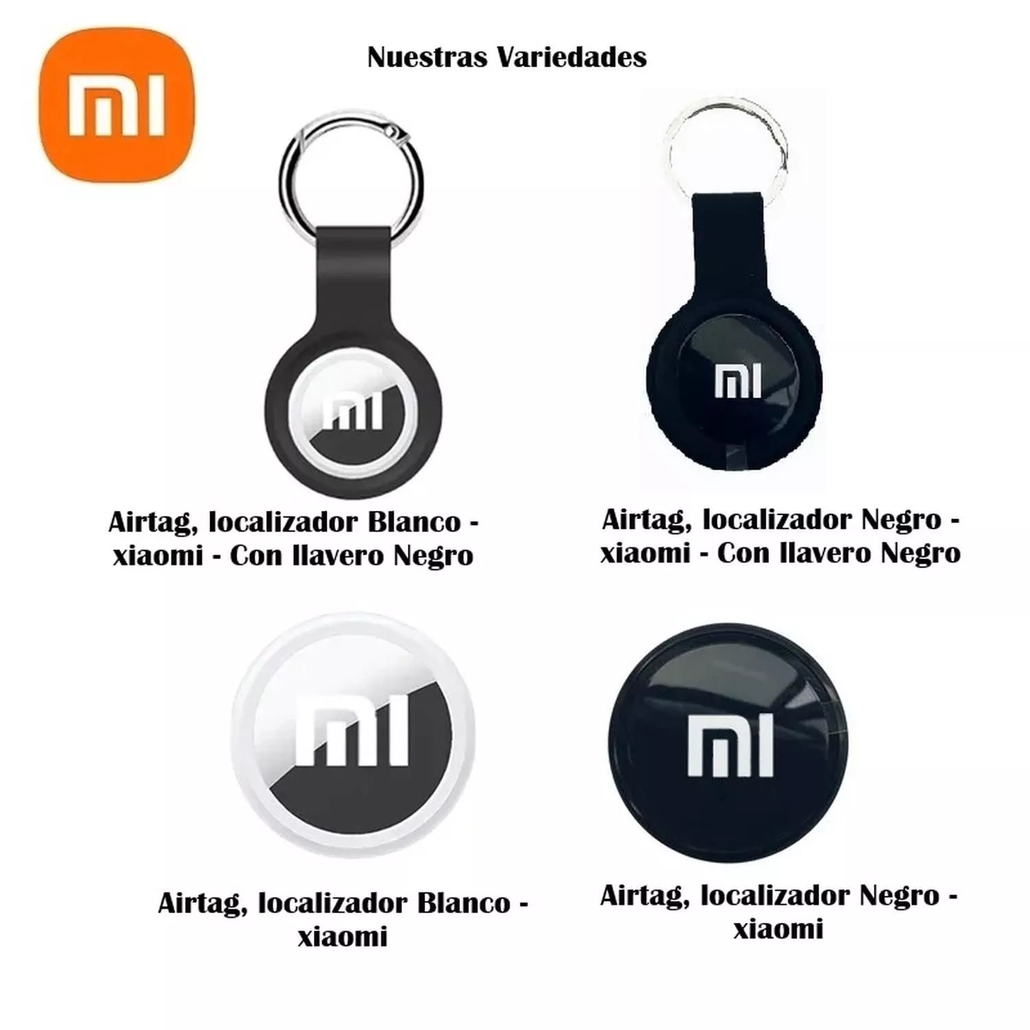 Airtag Xiaomi Blanco + Llavero negro. Envío Gratis!